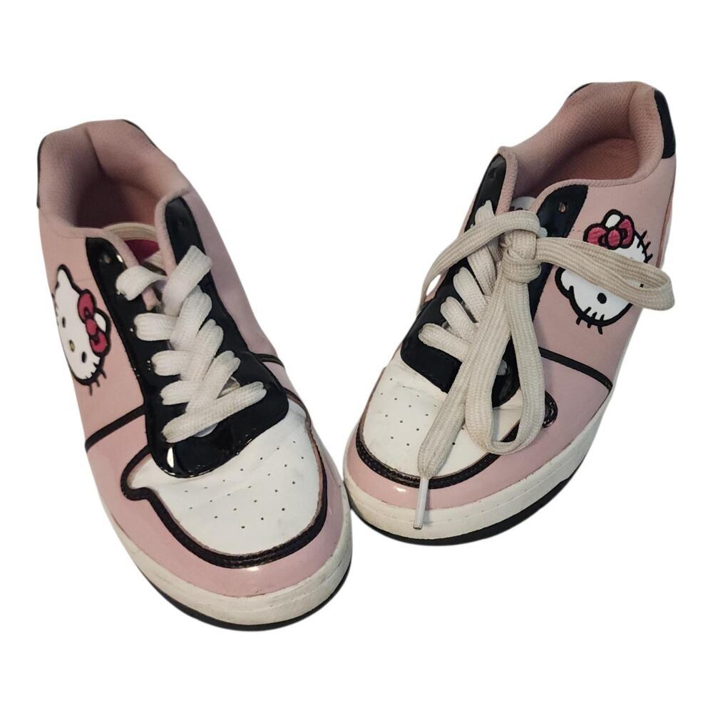 Hello Kitty Pink Low Top Sneakers Big Kids Youth US 6 EUR 37 Lace Up Shoes - Picture 4 of 16